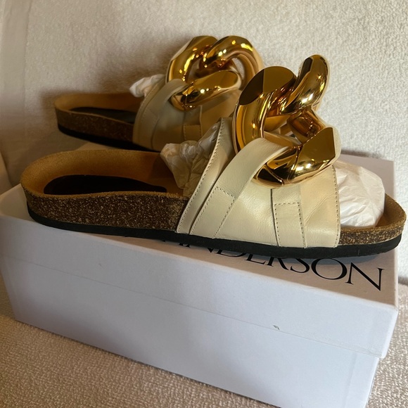 JW Anderson Beige Chain Slides 37 - Picture 12 of 16
